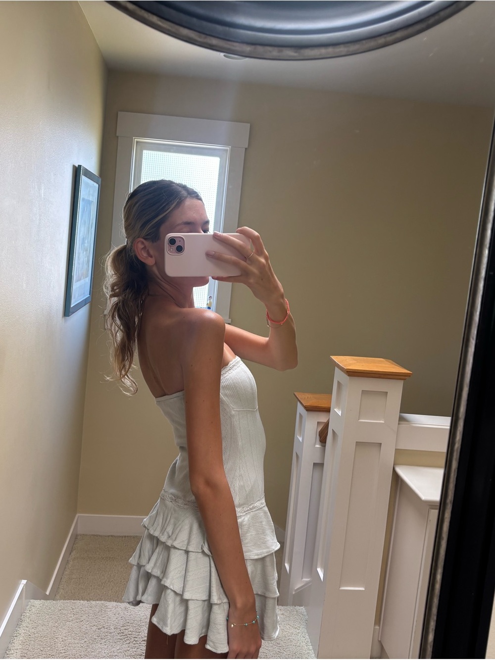 Urban Outfitters Cream Lace-Trim Mini Dress - Picture 3 of 4
